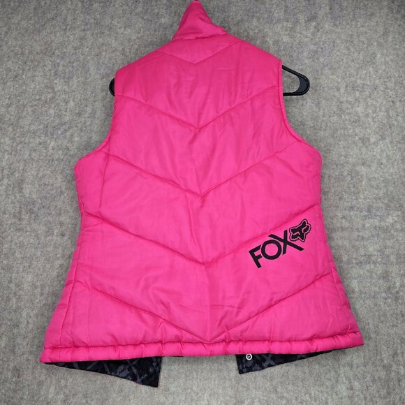 Fox Riders Company Quilted Sleeveless Vest Womens Polyester Patterned Lining - Picture 2 of 8